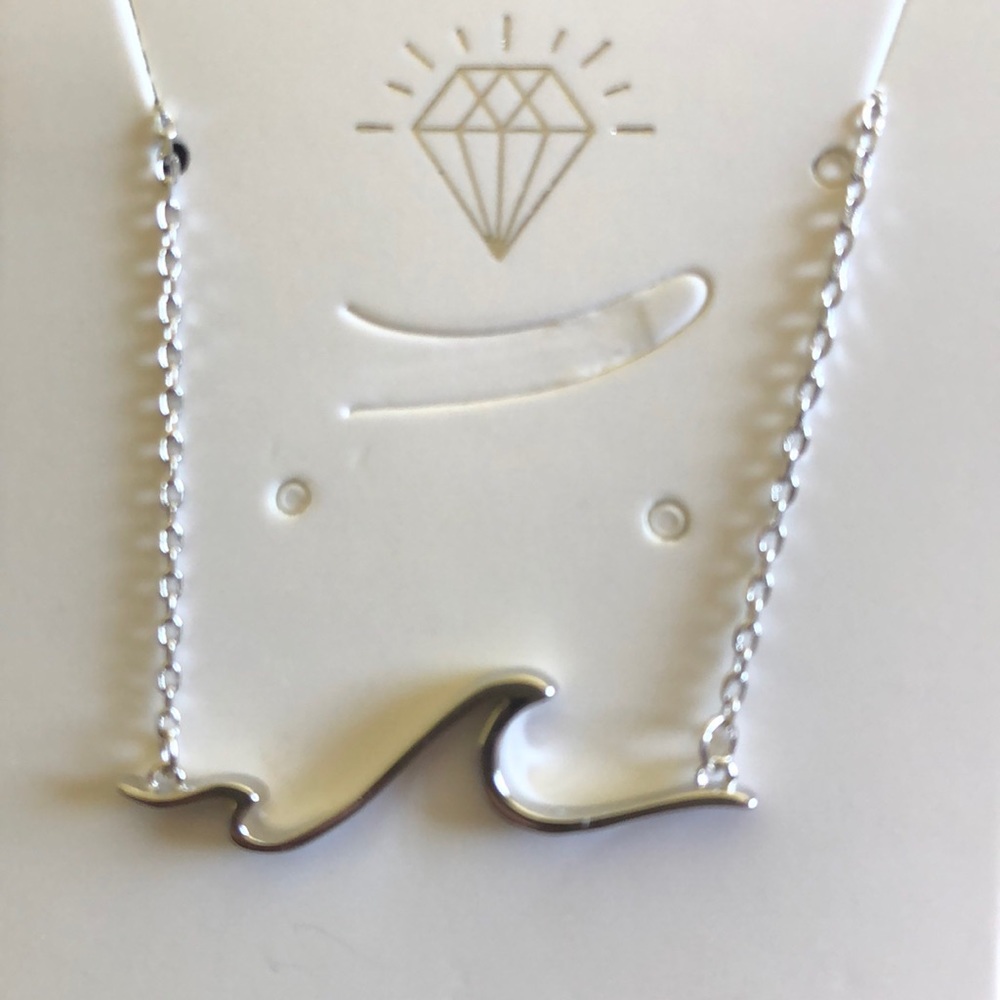 Sterling Silver Wave Necklace - Picture 2 of 4